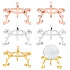 6pcs 3 Colors Crystal Ball Display Stand Alloy Metal Base ODIS-GA0001-38-1