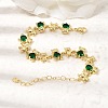 Brass Micro Pave Cubic Zirconia Link Chain Bracelets for Women BJEW-D457-01G-02-2