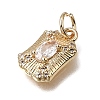 Brass Micro Pave Clear Cubic Zirconia Charms LS-KK-D110-05G-2