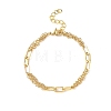 Brass Rolo Chains & Paperclip Chains Bracelets for Women BJEW-JB12779-3