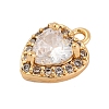 Brass Micro Pave Cubic Zirconia Charms KK-Z066-05G-02-2