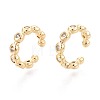 Brass Pave Cubic Zirconia Cuff Earrings EJEW-T049-03B-G-1