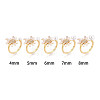 Flower Brass Micro Pave Clear Cubic Zirconia & Enamel Cuff Rings Setting KK-T079-47G-4