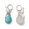 Synthetic Turquoise Big Pendants PALLOY-D013-22AS-2
