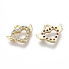 Brass Micro Pave Clear Cubic Zirconia Charms KK-S354-242-NF-2