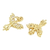 Brass Micro Pave Clear Cubic Zirconia Charms KK-D218-24G-01-2