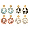 304 Stainless Steel with Glass Seed Beads Stud Earrings EJEW-MZ00761-2