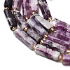 Natural Lepidolite/Purple Mica Stone Beads Strands G-D353-A17-4