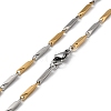 201 Stainless Steel Bar Link Chain Necklaces for Men Women NJEW-G112-07B-GP-3