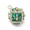 Beaded Cube Charms PALLOY-MZ00440-01-1