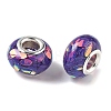 Transparent Resin Rondelle European Beads RESI-S023-34-2