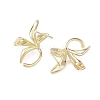 Flower Brass Stud Earring Findings KK-F921-01G-2