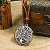Tree of Life Alloy Pendant Imitation Leather Cord Adjustable Necklaces FS-WG37634-01-1