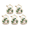 Brass Micro Pave Cubic Zirconia Pendants KK-R111-070-A01-1