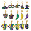 15Pcs Carnival Alloy Enamel Pendant Decorations HJEW-CA00095-1