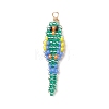 Glass Seed Beaded Pendants PALLOY-MZ01239-02-1