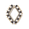 Natural Howlite & Black Onyx(Dyed & Heated) Faceted Round and Glass Seed Beaded Pendants PALLOY-MZ01167-01-1
