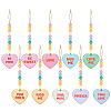 10Pcs Wood Hanging Ornaments HJEW-PH02492-1