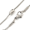 Non-Tarnish 304 Stainless Steel Box Chain Oval Link Necklaces NJEW-P315-01B-P-2