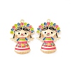 Brass Enamel Pendants KK-D360-01G-1