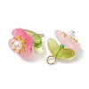 Baking Paint Glass Pendants PALLOY-JF05210-3