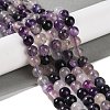 Natural Purple Fluorite Beads Strands G-P530-B08-03-2