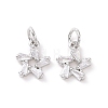 Star Brass Micro Pave Clear Cubic Zirconia Charms KK-G435-43P-2