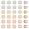 BENECREAT 30Pcs 3 Colors Rack Plating Brass Micro Pave Cubic Zirconia Slide Charms KK-BC0012-83-1