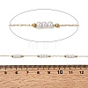 Handmade 304 Stainless Steel ABS Plastic Pearl Beaded Round Link Chains CHS-L032-01G-05-2