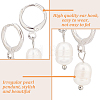 2 Pairs 2 Colors Plastic Imitaion Pearl Beaded Dangle Leverback Earrings EJEW-FI0001-03-3