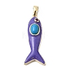 Synthetic Turquoise Pendants KK-Z137-19G-01-1