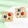 304 Stainless Steel Rhinestone Stud Earrings SA-CBAF6AD-26G-A-3
