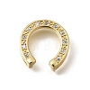 Brass Micro Pave Clear Cubic Zirconia Slide Charms KK-Z155-18G-1