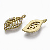 Brass Micro Pave Cubic Zirconia Charms KK-F731-13C-NF-2