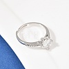 Brass Micro Pave Cubic Zirconia Finger Rings for Women RJEW-B153-01P-2
