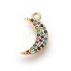 Brass Micro Pave Cubic Zirconia Pendants ZIRC-F098-36G-2