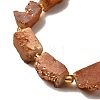Electroplated Natural Druzy Agate Beads Strands G-R012-A02-07-3