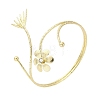 Flower Alloy Arm Cuff Bangles for Girl Women AJEW-A063-01G-G-4