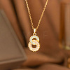 Brass Pave Clear Cubic Zirconia Infinity Pendant 304 Stainless Steel Cable Chain Necklaces for Women FS-WG7E550-05-1