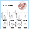 40Pcs 4 Styles 304 Stainless Steel Earring Hooks DIY-SC0033-76-2