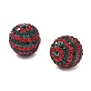 Christmas Theme Stripe Pattern Polymer Clay Rhinestone Beads CLAY-NH0001-01A-2
