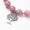 Natural Lava Rock Beads Charm Bracelets BJEW-JB03369-04-2