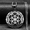 201 Stainless Steel Flower of Life Pendant Box Chain Necklaces for Women FS-WGA65E4-01-1