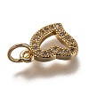 Brass Micro Pave Clear Cubic Zirconia Charms ZIRC-B002-60G-3