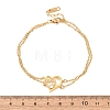 Brass Micro Pave Clear Cubic Zirconia Cable Chain Double Layers Bracelets BJEW-C155-02G-5