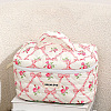 Bowknot Printed Cotton Cosmetic Zipper Tote Bags PW-WGB0E56-01-3