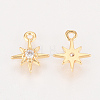 Brass Cubic Zirconia Charms ZIRC-Q002-143G-2