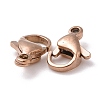 Ion Plating(IP) 304 Stainless Steel Lobster Claw Clasps X-STAS-H353-D-02RG-2