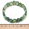 Dyed & Heated Natural Agate Oval Beaded Stretch Bracelet G-E010-01-4