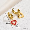 Stainless Steel Heart Hoop Earrings QS1082-2-2